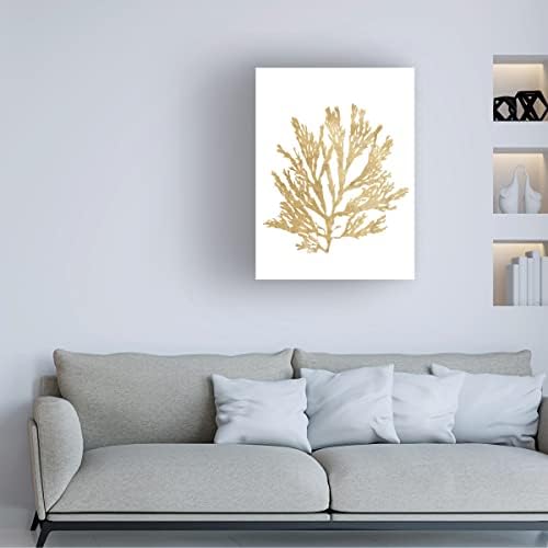 Търговска марка на Fine Art 'Pacific Sea Mosses I Gold' Платно-арт от Wild Apple Portfolio