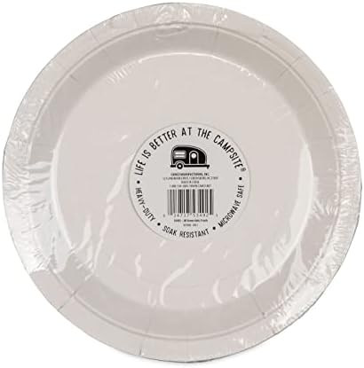 Хартиени чинии Camco Life is Better в къмпинг | 9 инча | Зелена окото | брой 25 броя (53492)
