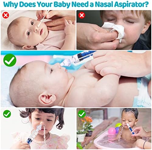Детски Назален аспиратор, Накрайник за нос за бебе, аспиратор за Нос за деца - Професионален спринцовка-иригатор за носа обем 10 мл за безопасно, внимателно и бързо п?