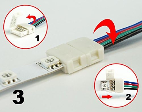 удължителен кабел за led лента, без запояване на 10 мм (5050), многоцветен RGB-6-инчовата (4 Pk) лента за уплътнение