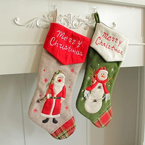Коледна украса 2022, Подарък чорапи с шоколадови бонбони, Персонални Чорапи за Камината, Коледни Украси за дома и партита, Аксесоари за деца, Декор за семейна почивка,