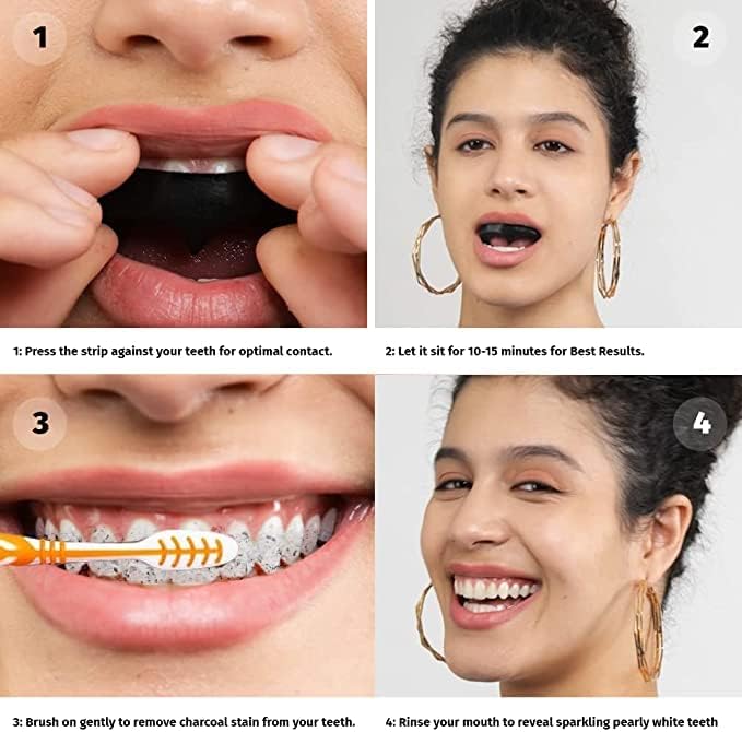 Избелване на зъбите 14 Ивици с активен въглен и кокосово масло за мъже и жени, Чисти Зеленчуци, Всички Физически