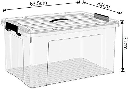 Пластмасова кутия за съхранение на Cetomo 65L * 3, Мъкна, Контейнер-органайзер с трайно покритие и надеждни защелкивающимися