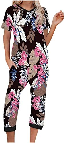 Комплекти Панталон за Дама Лято Есен 2023 Модни Дрехи Памук, Графични Капри Комплекти, Панталони с Прав Штанинами ДП