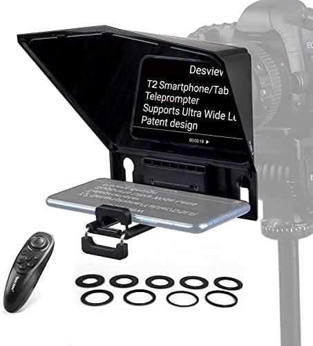 Телесуфлер Desview T2, 8-инчов дисплей с висока разделителна способност, Телесуфлер с дистанционно управление, Съвместимо с камерите на iPhone / ipad / DSLR, приложението е съвм?