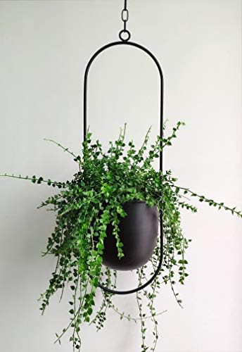 RISEON Boho Черна Метална Закачалка за растенията, Метал монтаж на стена и Потолочное Подвесное Тенджери, Съвременните