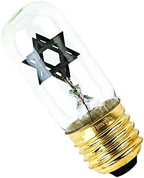 Еврейски паметник лампа Zion Judaica със звездата на Давид, крушка Yizkor или Yahrtzeit с Електрически захранването