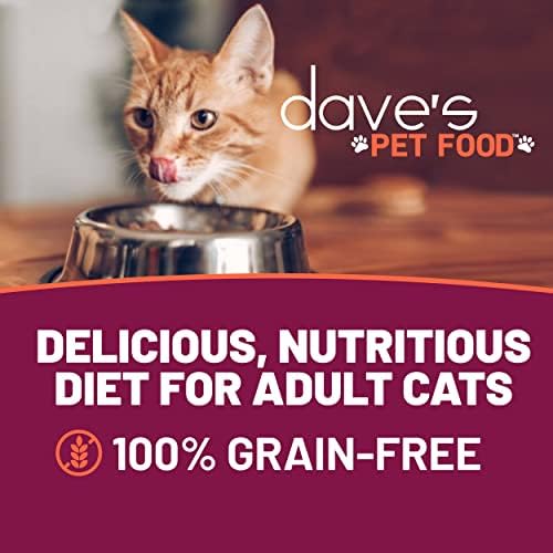 Мокра Храна за котки Дейв s Pet Food Беззерновой (вечеря с пуйка и вътрешности), Произведен в САЩ, Естествен Консервирана Храна за котки с добавянето на витамини и минер?