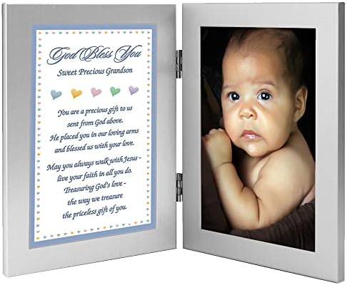 Поетичен Подаръци, Подарък За Кръщението на Новороденото Момче Внук, Добавяне на Снимка с размери 4x6 Инча