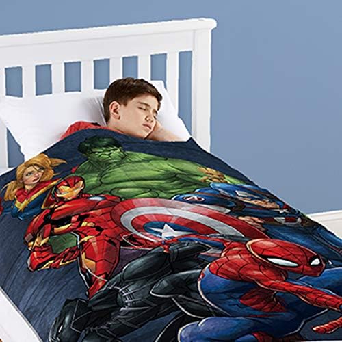 Утяжеленное одеяло Marvel Отмъстителите Super Hero Squad Размери 40x60 см 5 килограма, Детско спално бельо с участието на Капитан Америка, Железния Човек, Черна Пантера, спайдър