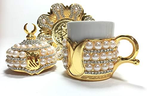 Стъклена чаша за Кафе или Чай чаши Чаши за пиене, Чаша за турски чай (Gold Coffee)